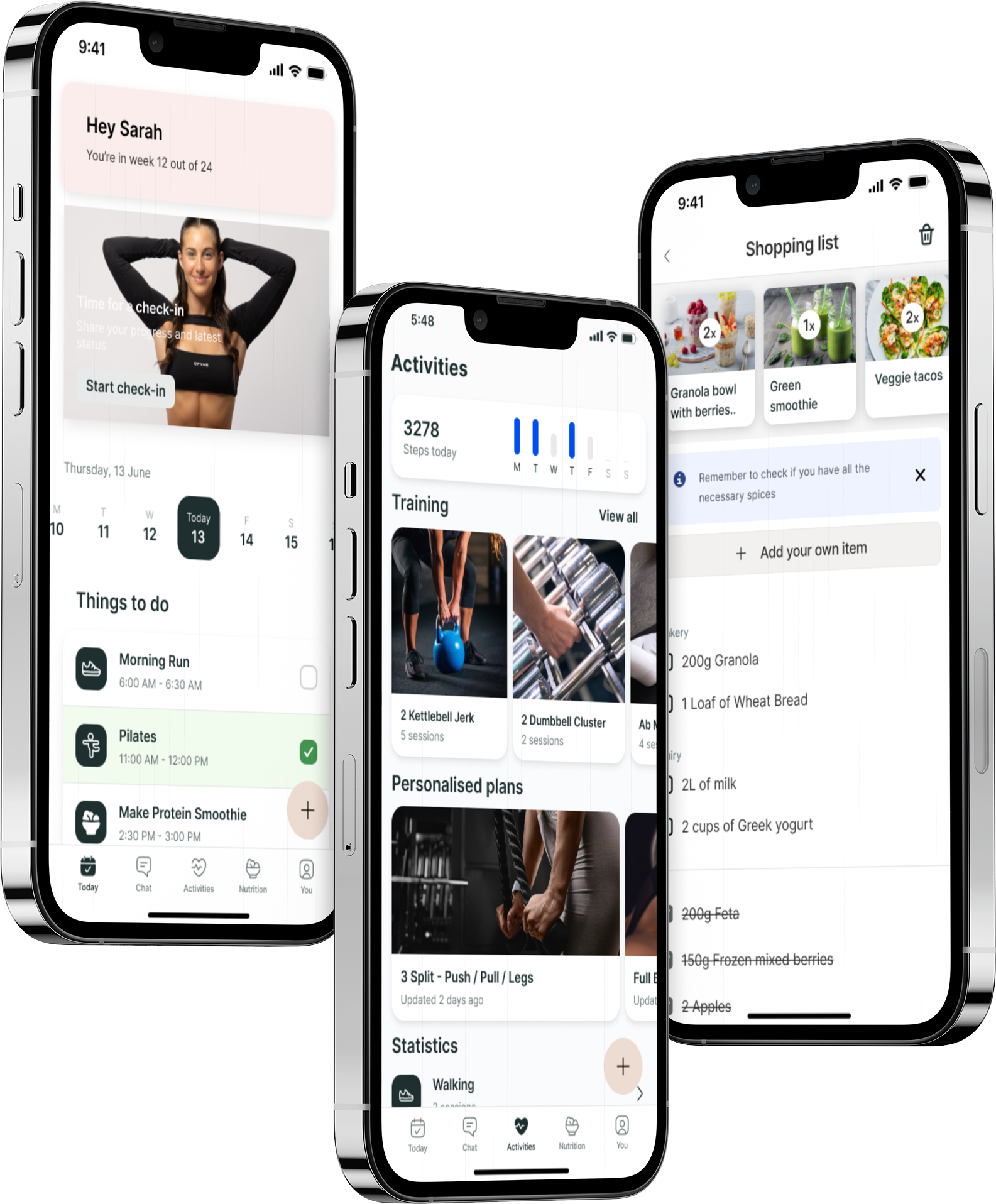 A mockup of the coaching app showcasing the features.